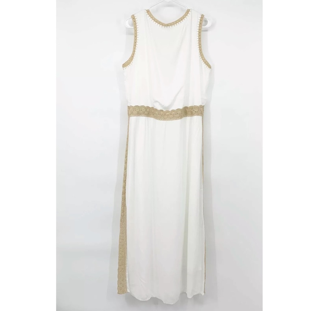 Chico's White Crochet Trim Sleeveless Maxi Dress - Picture 7 of 10